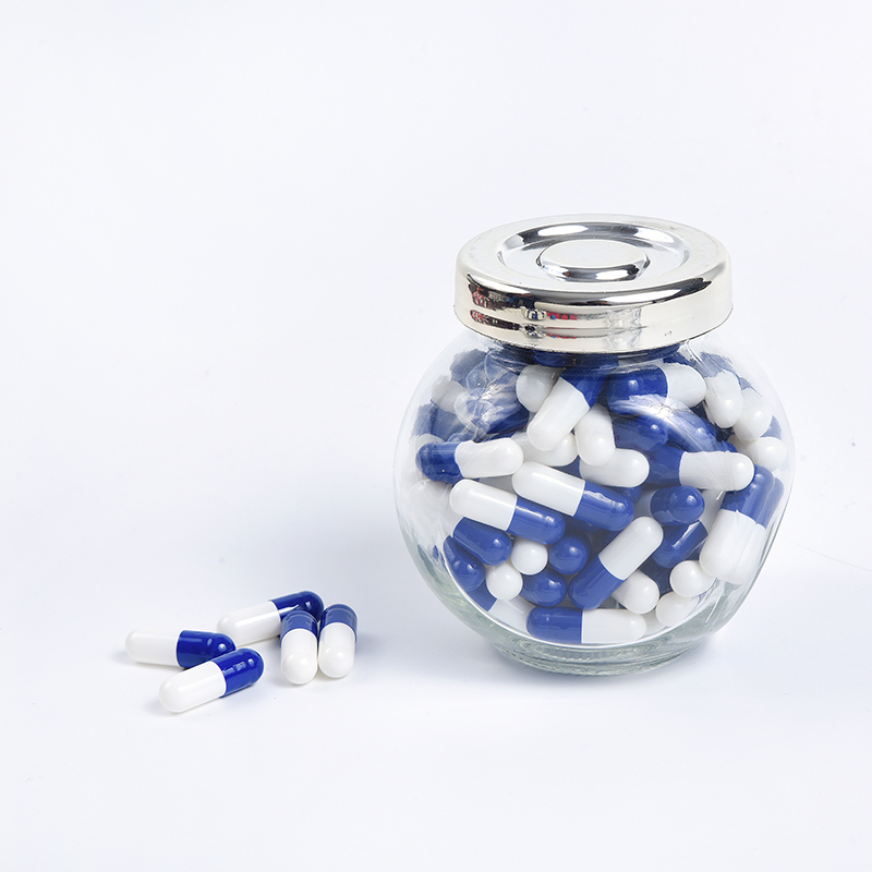 Dark Blue & White Non-Transparent Empty Gelatin Capsules