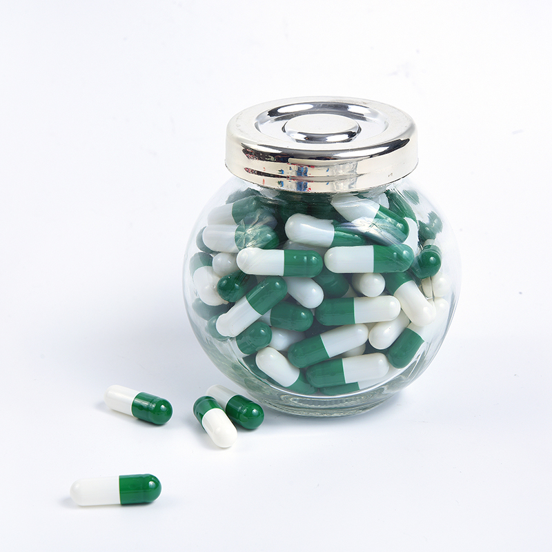 Dark Green & White Medicinal Empty Gelatin Capsules