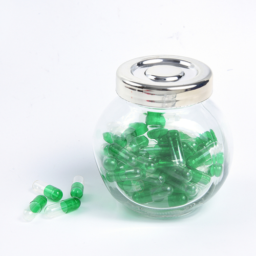 Green Transparent Empty Gelatin Capsules Easy Swallow