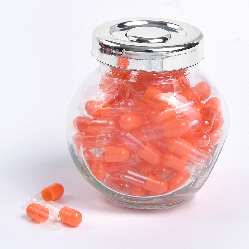 Orange & Transparent Semi-Transparent Empty Gelatin Capsules