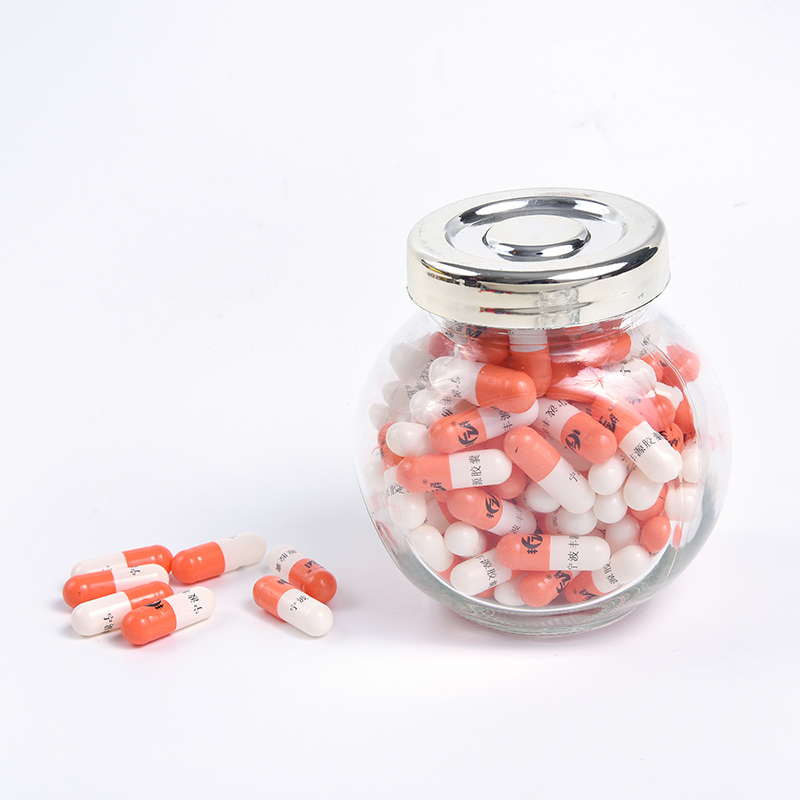 Printing White & Orange Empty Vacant Gelatin Capsules