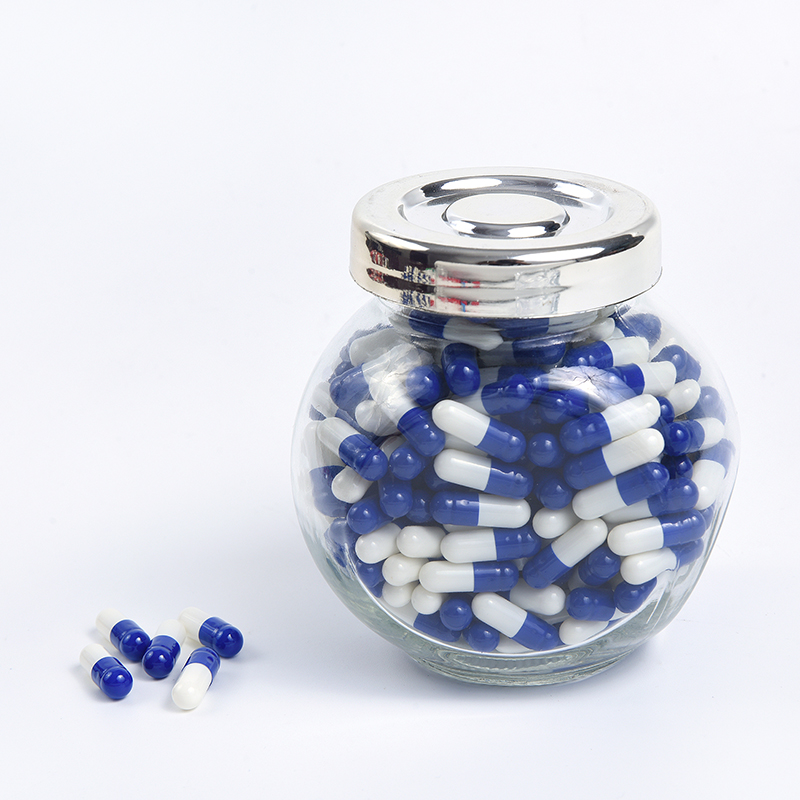 Royal Blue & White Empty Vacant Gelatin Capsules